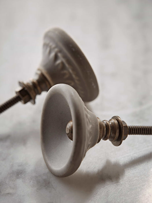 Dimpled Porcelain Knob - Putty