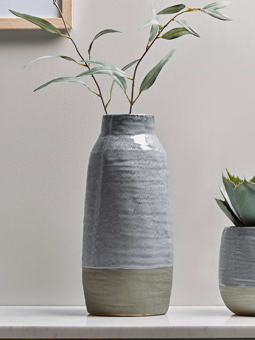 Dipped Textured Vase - Blue