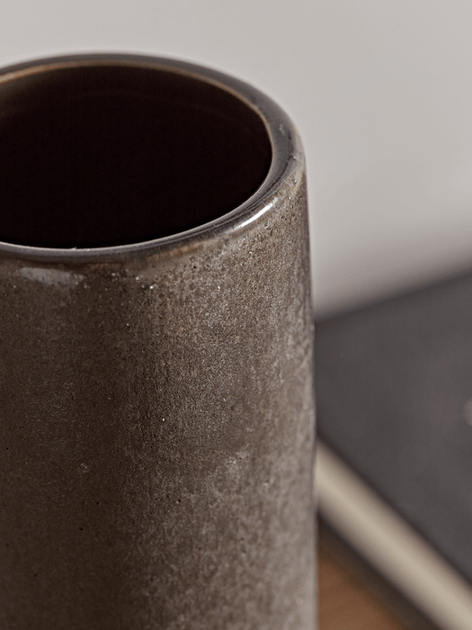 Slim Dipped Vase - Charcoal