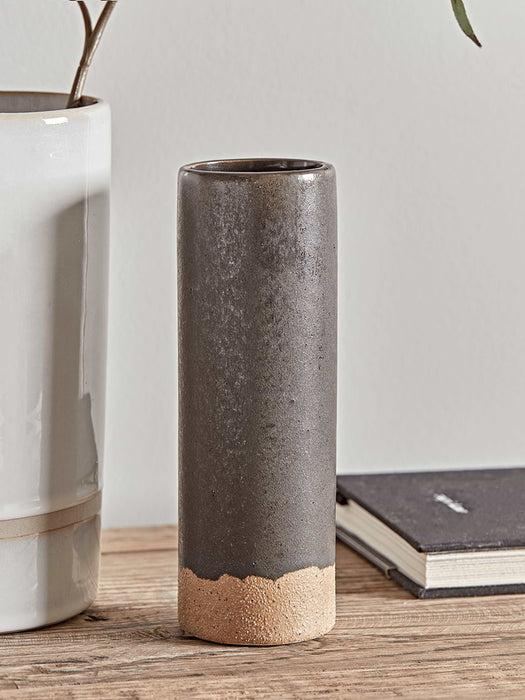 Slim Dipped Vase - Charcoal