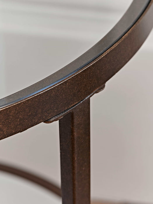Glass Display Side Table - Aged Bronze