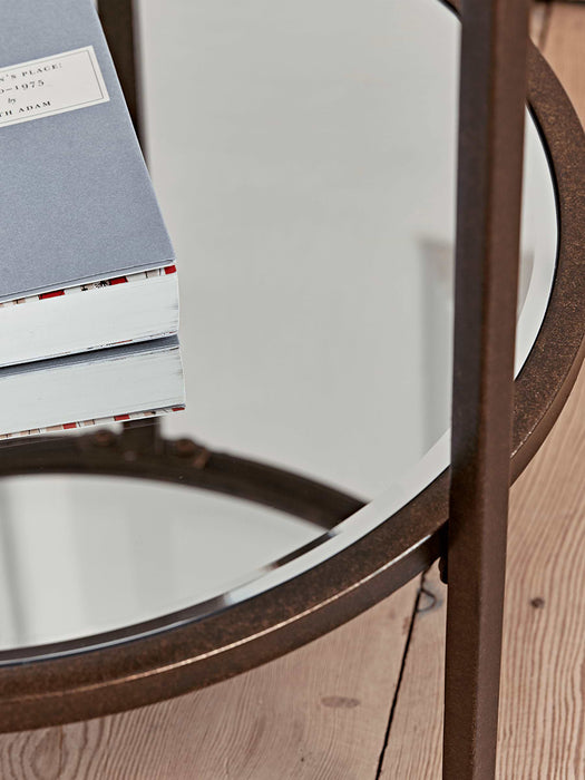 Glass Display Side Table - Aged Bronze