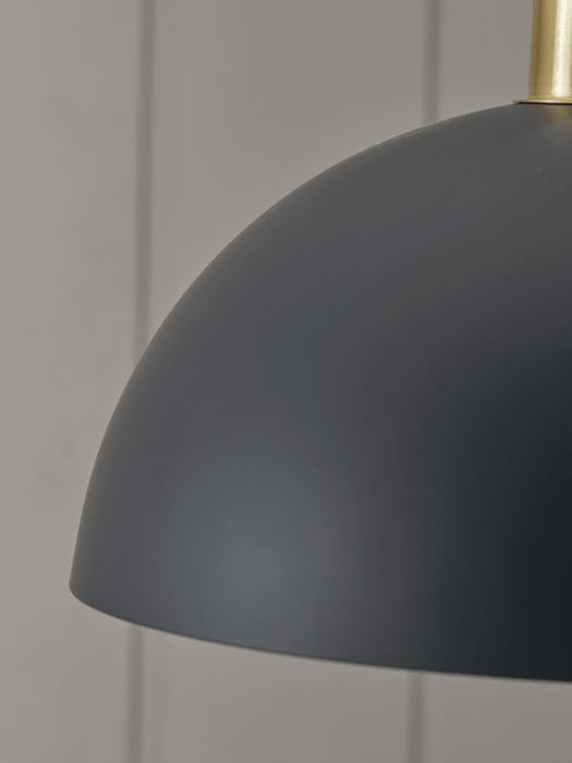 Metal Dome Pendant - Dark Grey