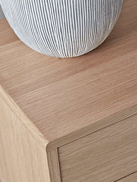 Two Drawer Oak Bedside Table