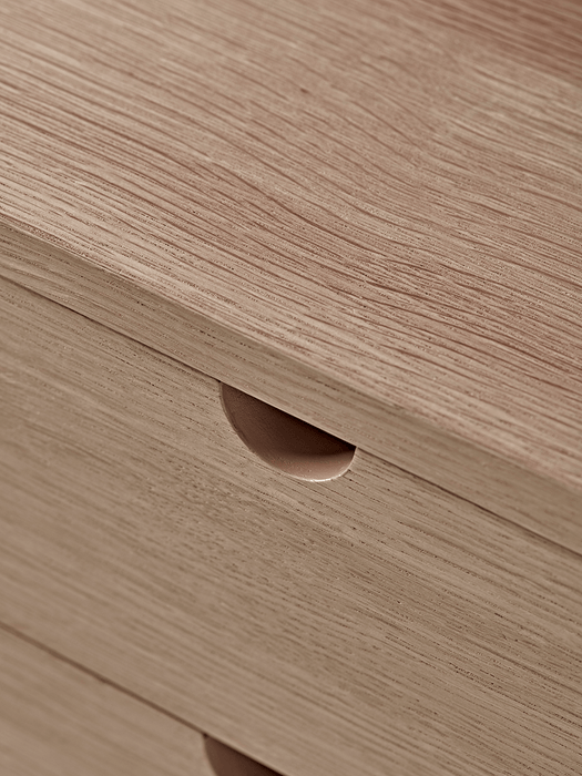 Two Drawer Oak Bedside Table