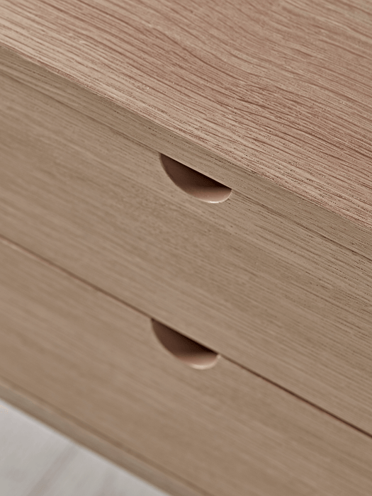 Two Drawer Oak Bedside Table