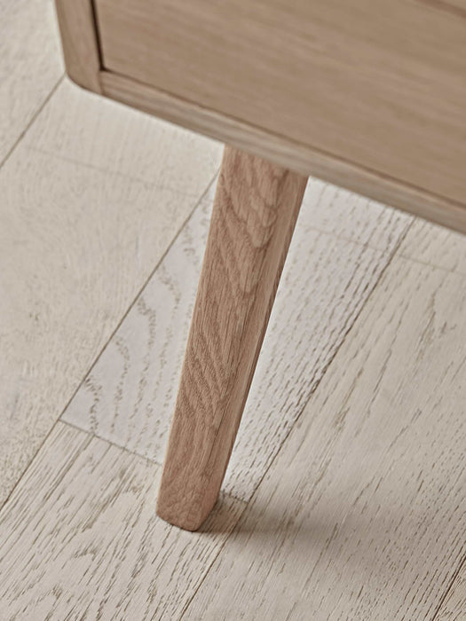 Two Drawer Oak Bedside Table