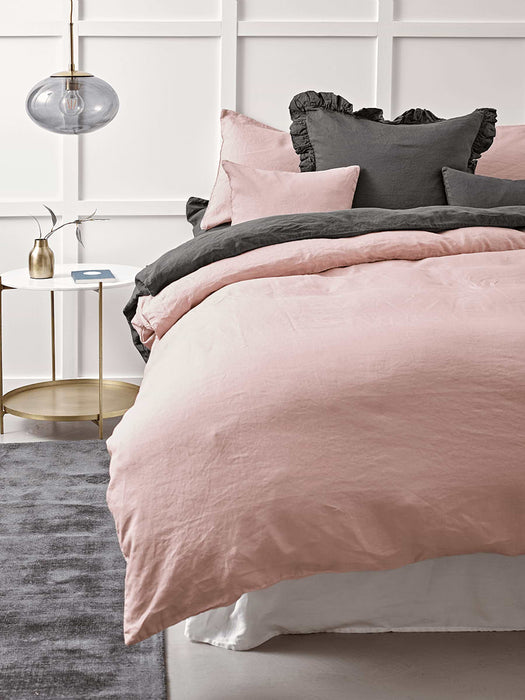 Washed Linen Square Cushion - Charcoal Grey