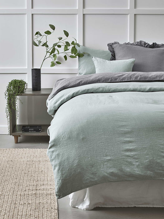 Washed Linen Housewife Pillowcase Pair - Dusky Sage