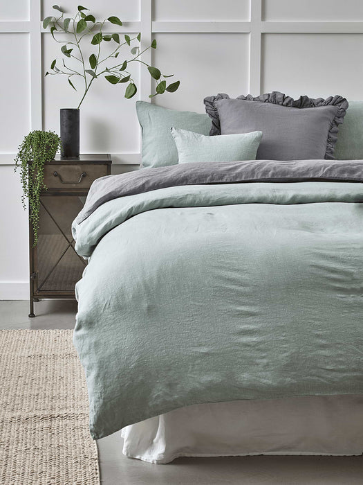 Washed Linen Square Cushion - Dusky Sage