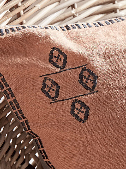 Embroidered Ikat Cushion