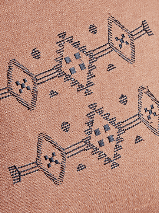 Embroidered Ikat Cushion