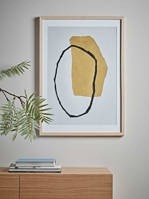 Abstract Framed Print - Mustard
