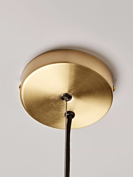 Oversized Frosted Glass & Brass Pendant