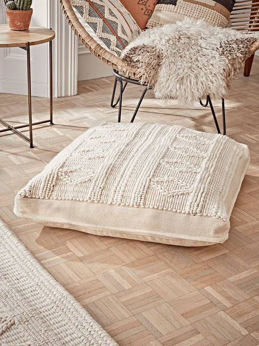 Nordic Geometric Floor Cushion - Cream