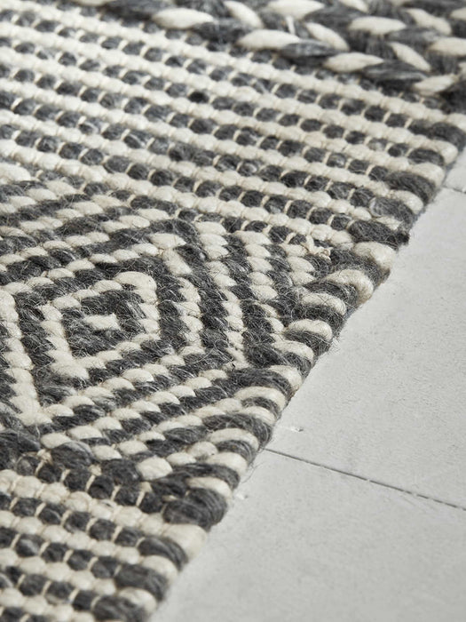 Textured Stripe Rug - Grey