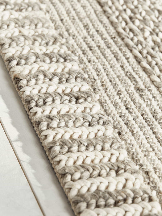 Textured Stripe Rug - Taupe
