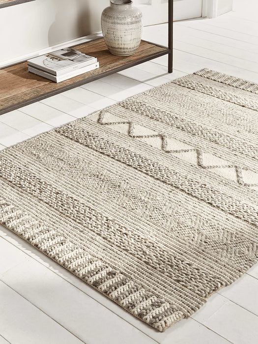 Textured Stripe Rug - Taupe