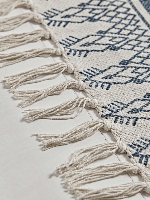 Indigo Geometric Flat Weave Runner