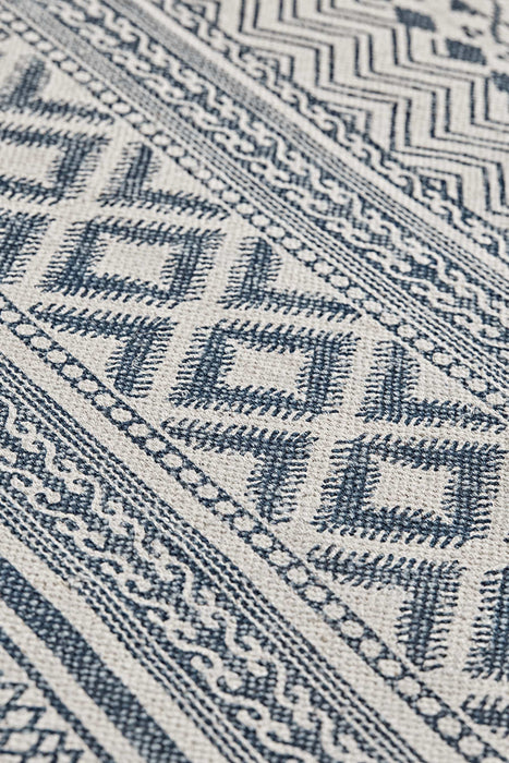 Indigo Geometric Flat Weave Runner
