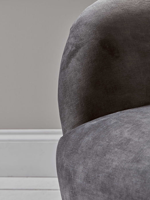 Deep Grey Velvet Curved Sofa