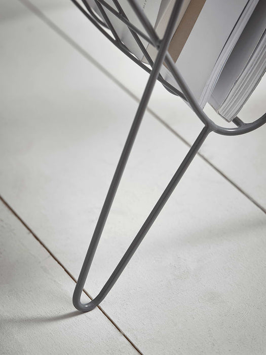Grey Grid Magazine Rack