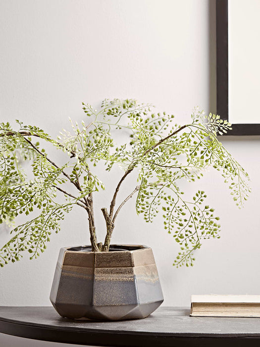 Grey & Brass Metallic Planter