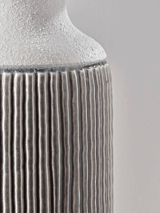 Grey Ribbed Lamp