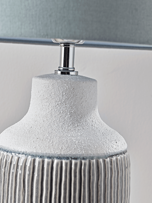 Grey Ribbed Lamp