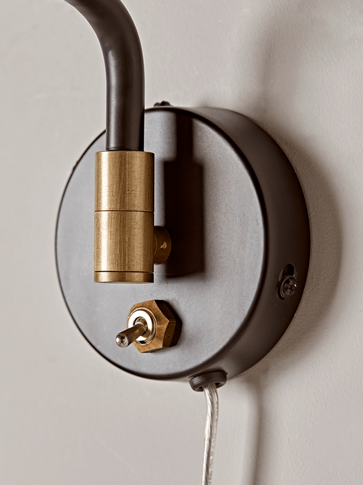 Hinged Black & Brass Wall Light