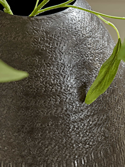Handcrafted Textured Metal Vase - Tapered