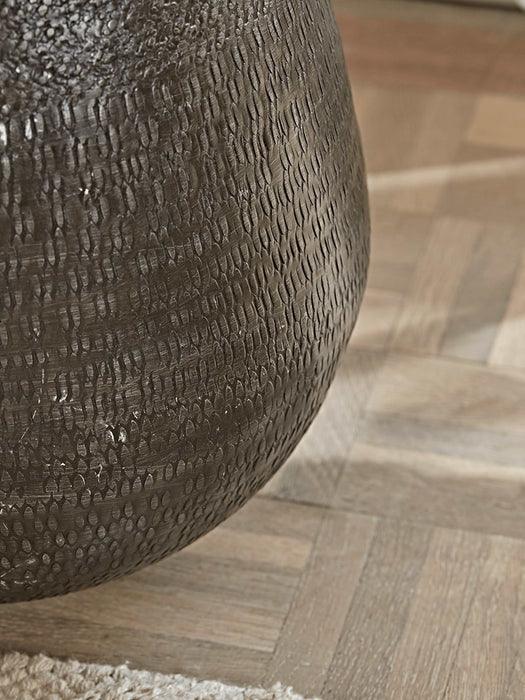 Handcrafted Textured Metal Vase - Tapered