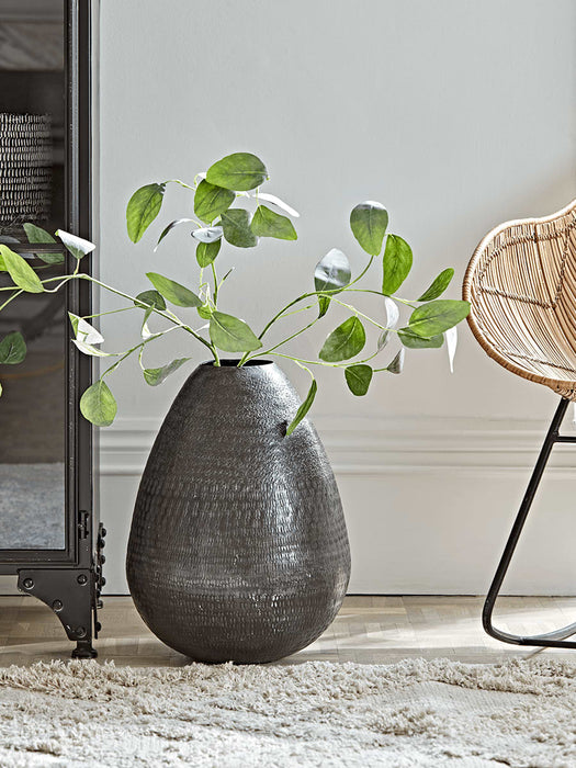 Handcrafted Textured Metal Vase - Tapered