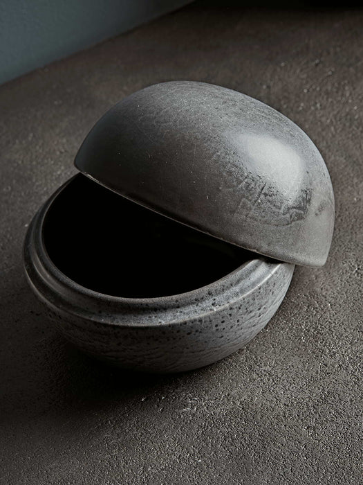 Grey Hand Glazed Trinket Pot