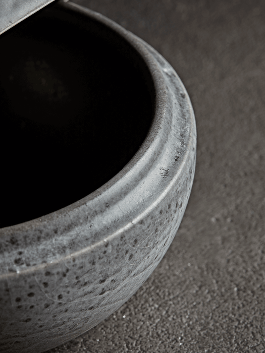 Grey Hand Glazed Trinket Pot