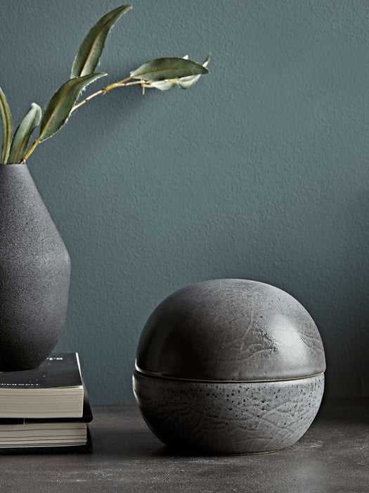 Grey Hand Glazed Trinket Pot