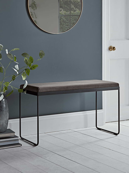 Upholstered Iron Bench