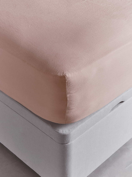 Washed Linen Kingsize Fitted Sheet - Vintage Rose
