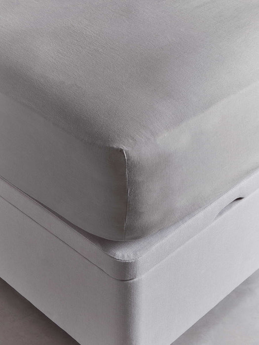 Washed Linen Kingsize Fitted Sheet - Smoke Grey