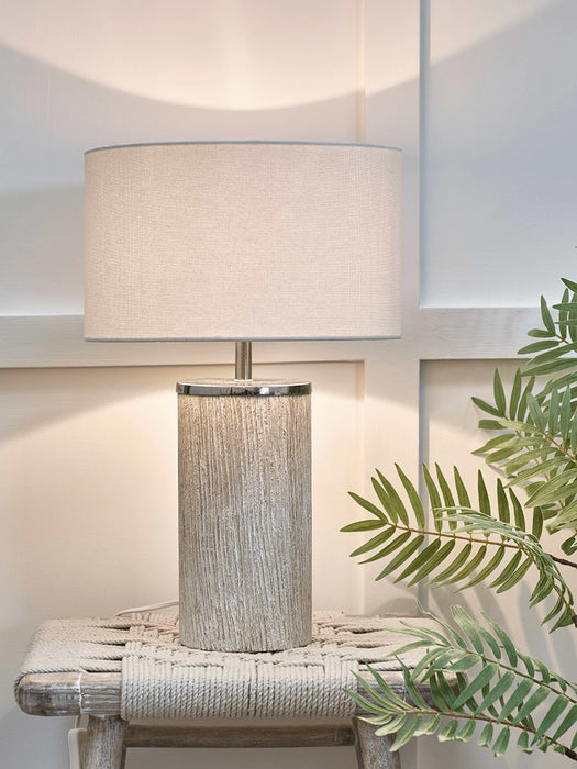 Limewashed Wooden Table Lamp