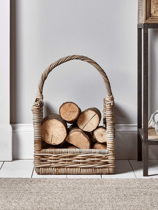 Round Rattan Log Basket - Rectangular