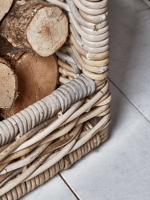 Round Rattan Log Basket - Rectangular