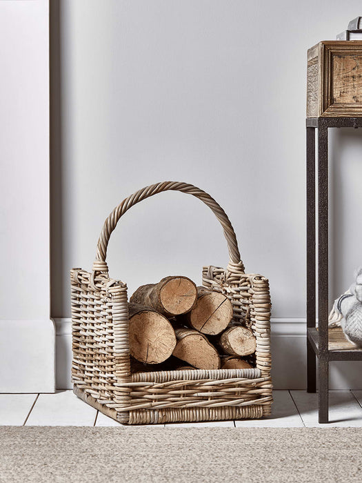 Round Rattan Log Basket - Rectangular