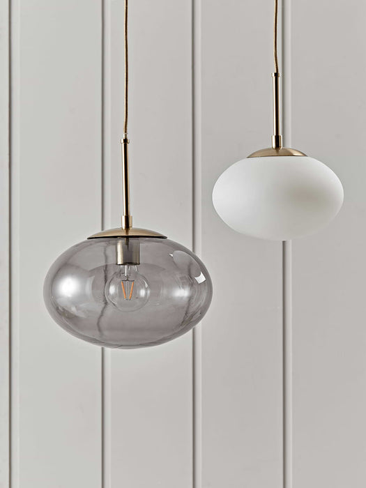 Medium Oval Pendant Light - White