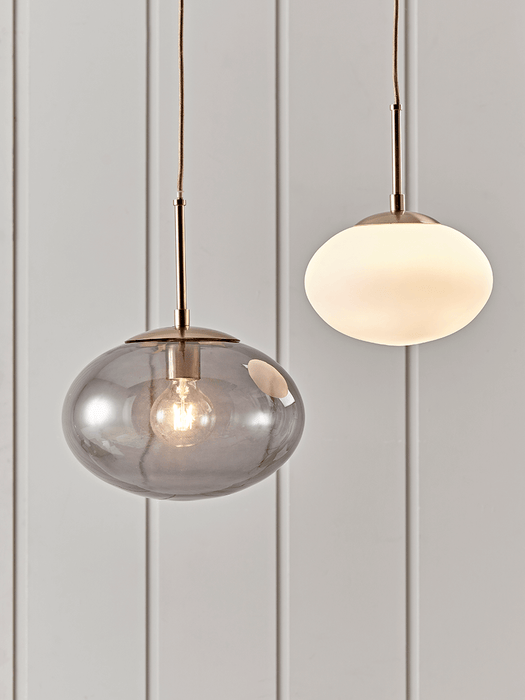 Medium Oval Pendant Light - White