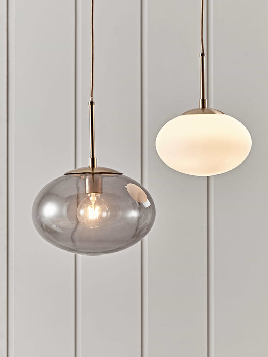 Large Oval Pendant Light - Grey
