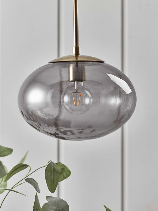 Large Oval Pendant Light - Grey