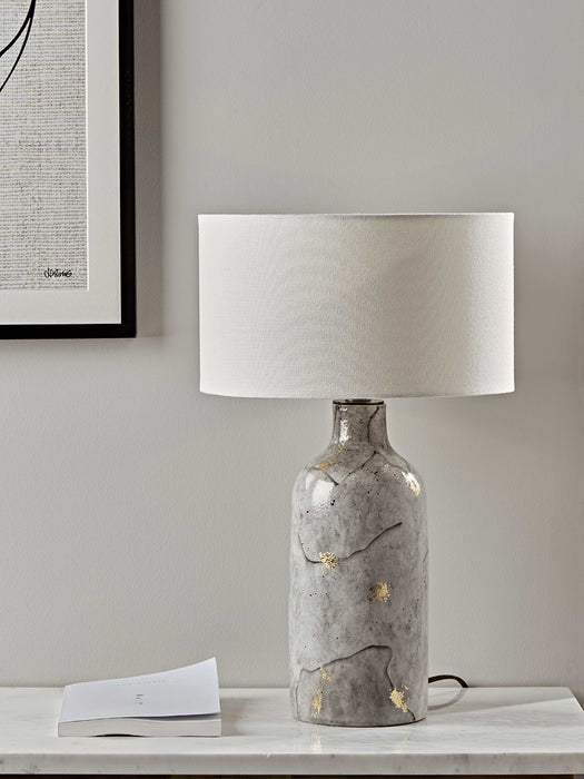 Painted Marble & Gold Table Lamp