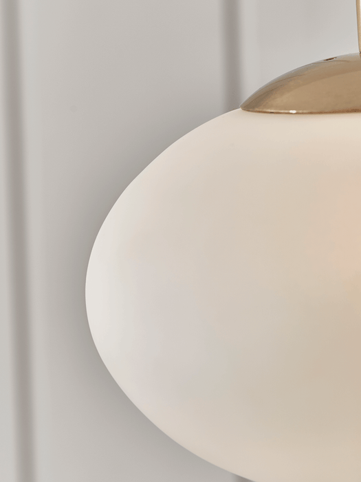 Medium Oval Pendant Light - White