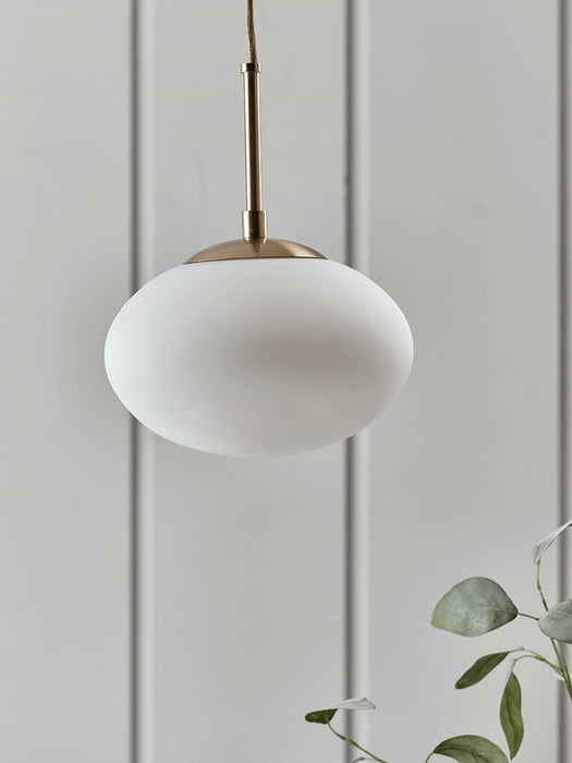 Medium Oval Pendant Light - White